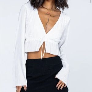 White long sleeve top